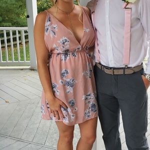 Toni Pink dress with floral detail